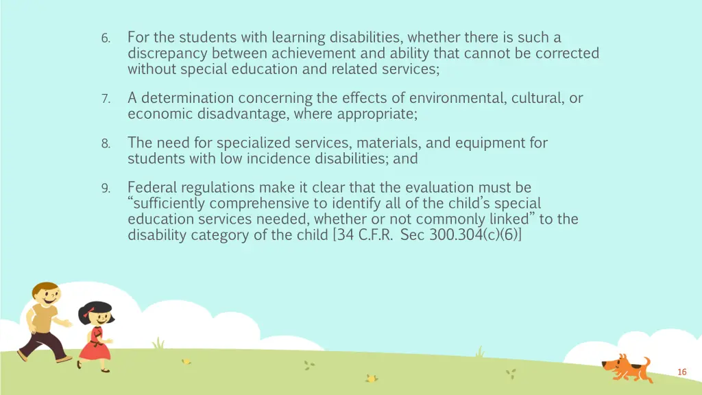 for the students with learning disabilities