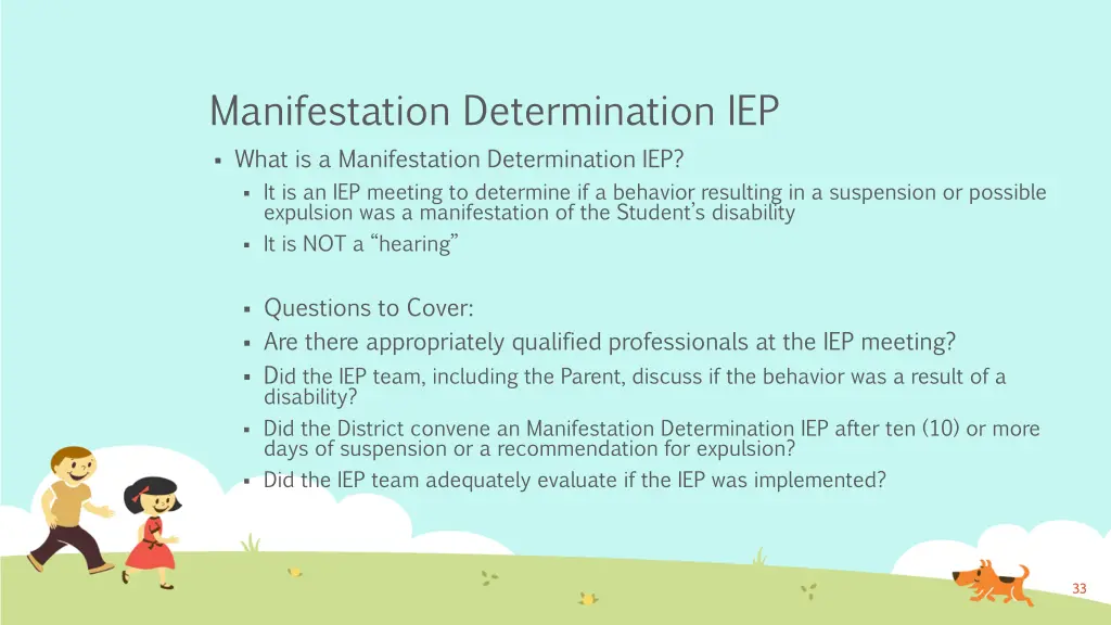 manifestation determination iep what