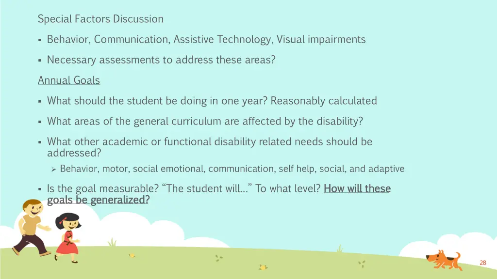 special factors discussion