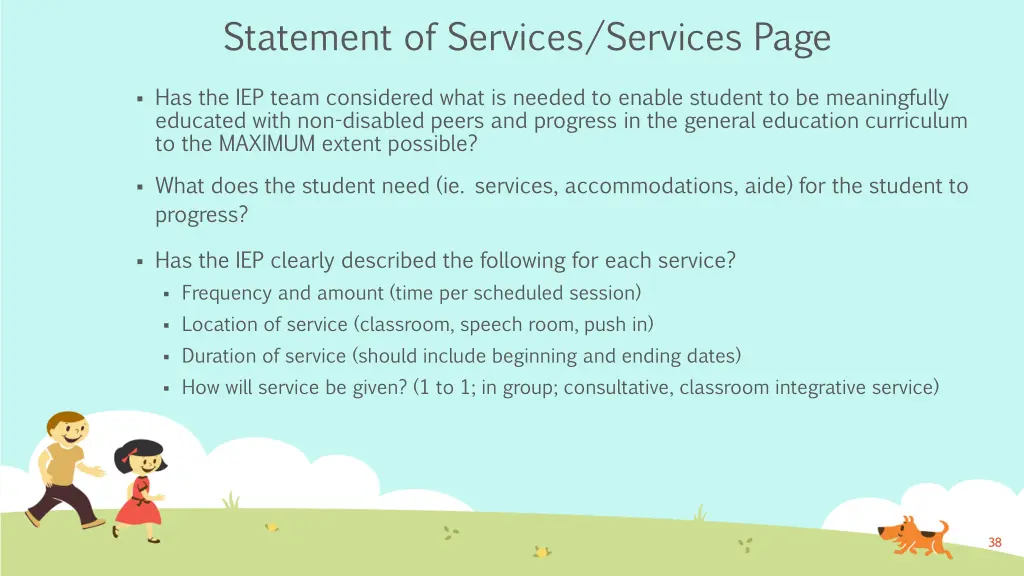 statement of services services page