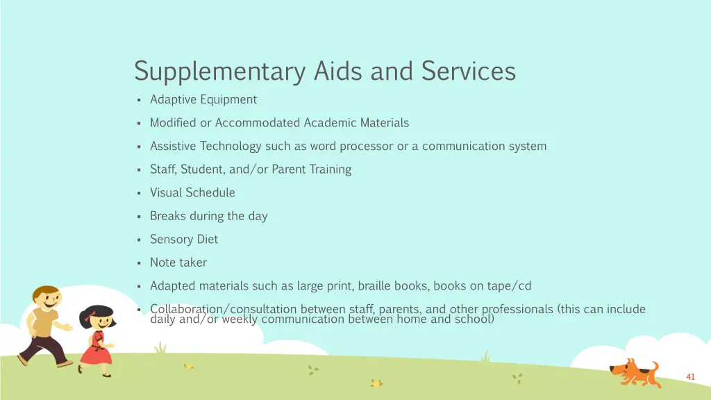 supplementary aids and services