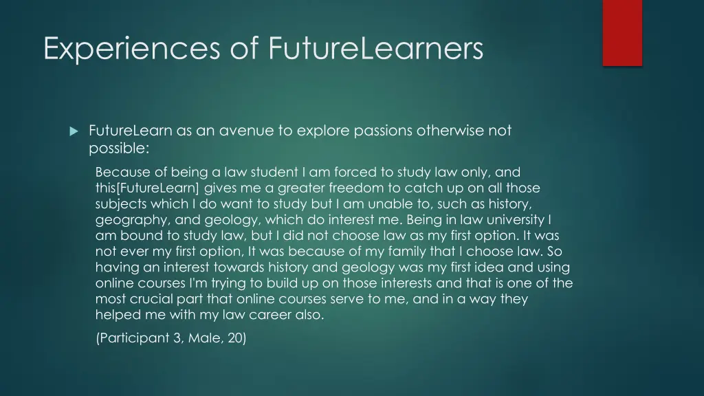 experiences of futurelearners