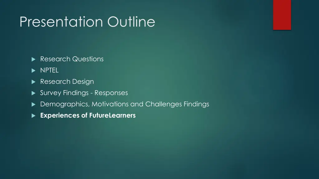 presentation outline