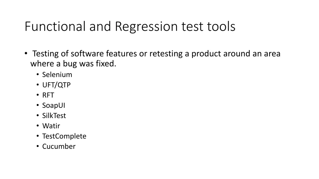 functional and regression test tools