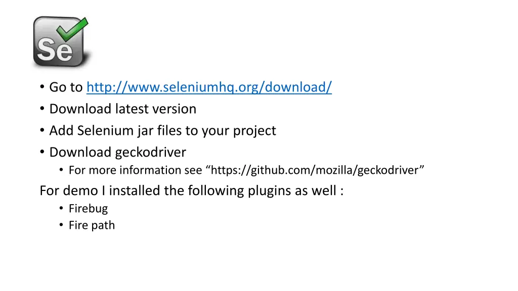 go to http www seleniumhq org download download