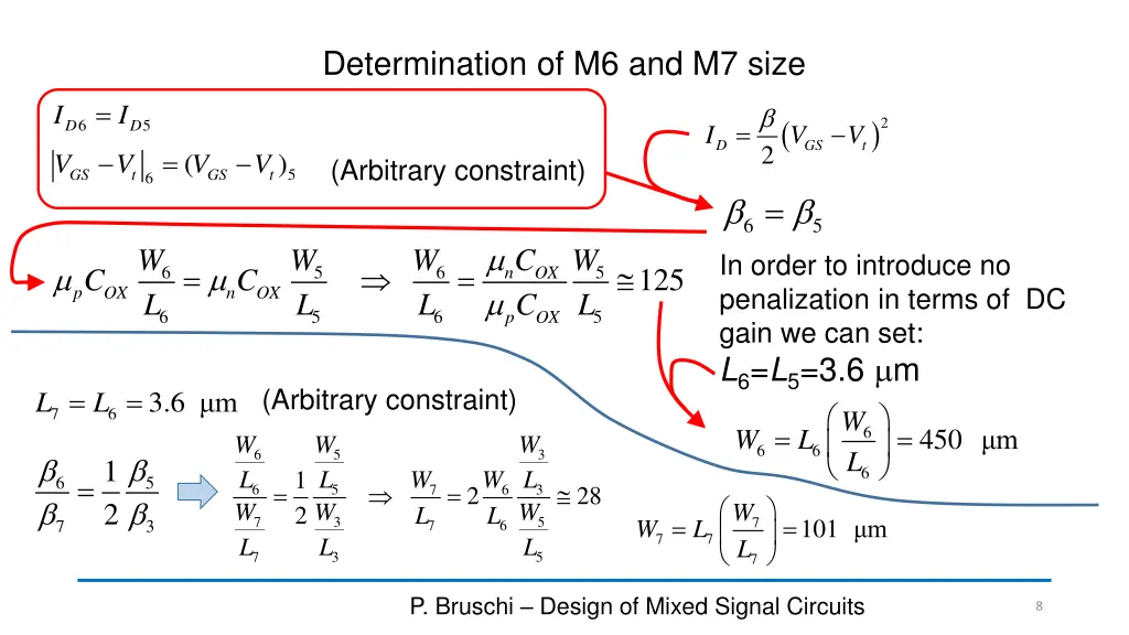 determination of m6 and m7 size