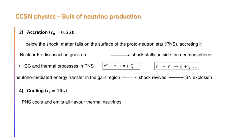 ccsn physics bulk of neutrino production