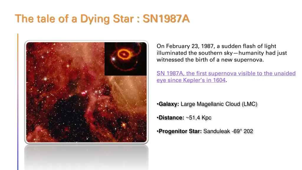 the tale of a dying star sn1987a
