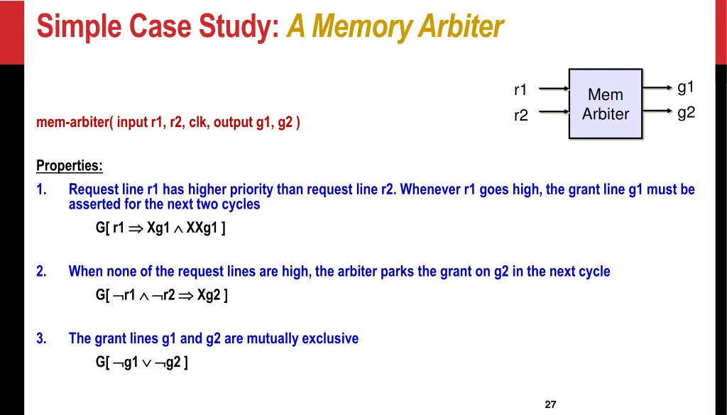 simple case study a memory arbiter