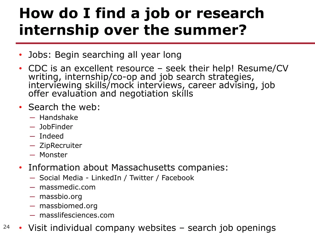 how do i find a job or research internship over 1