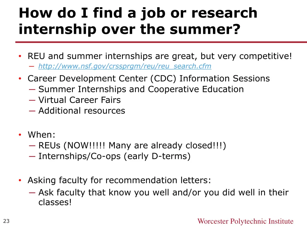 how do i find a job or research internship over