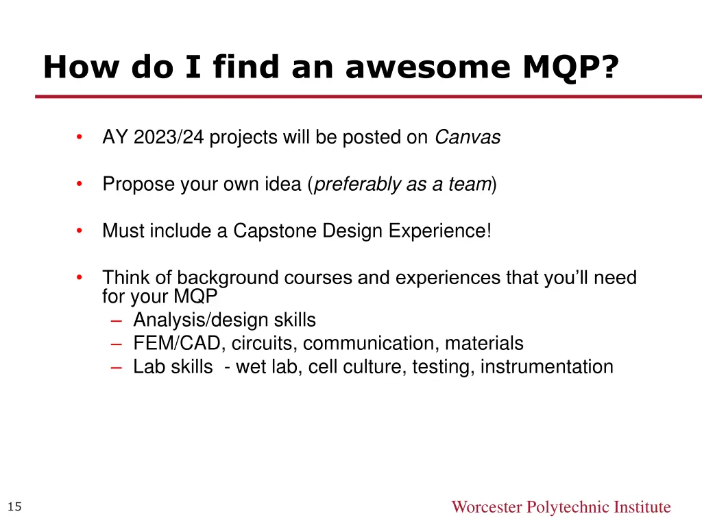 how do i find an awesome mqp