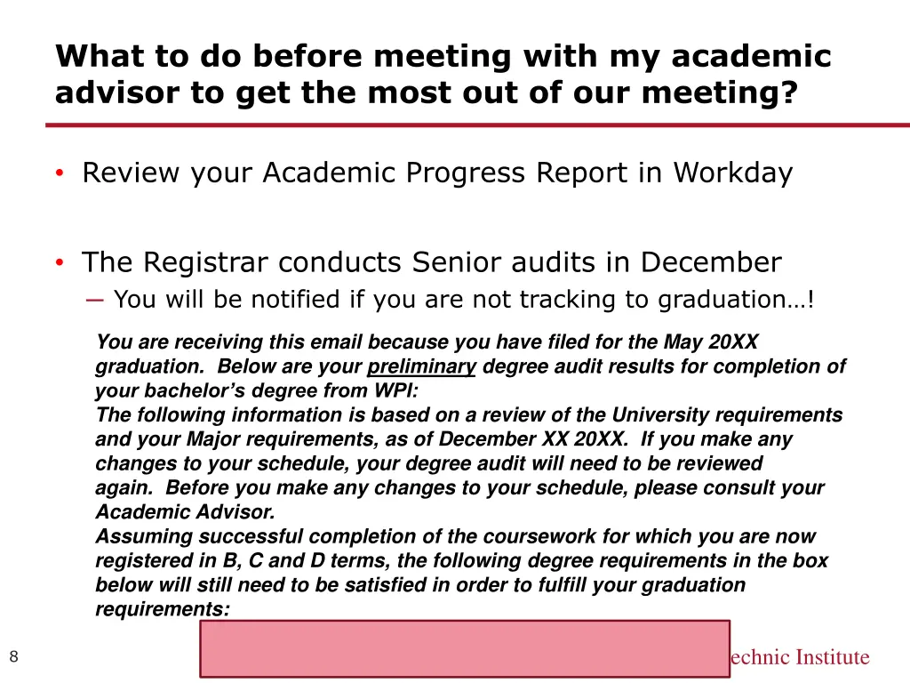 what to do before meeting with my academic 1