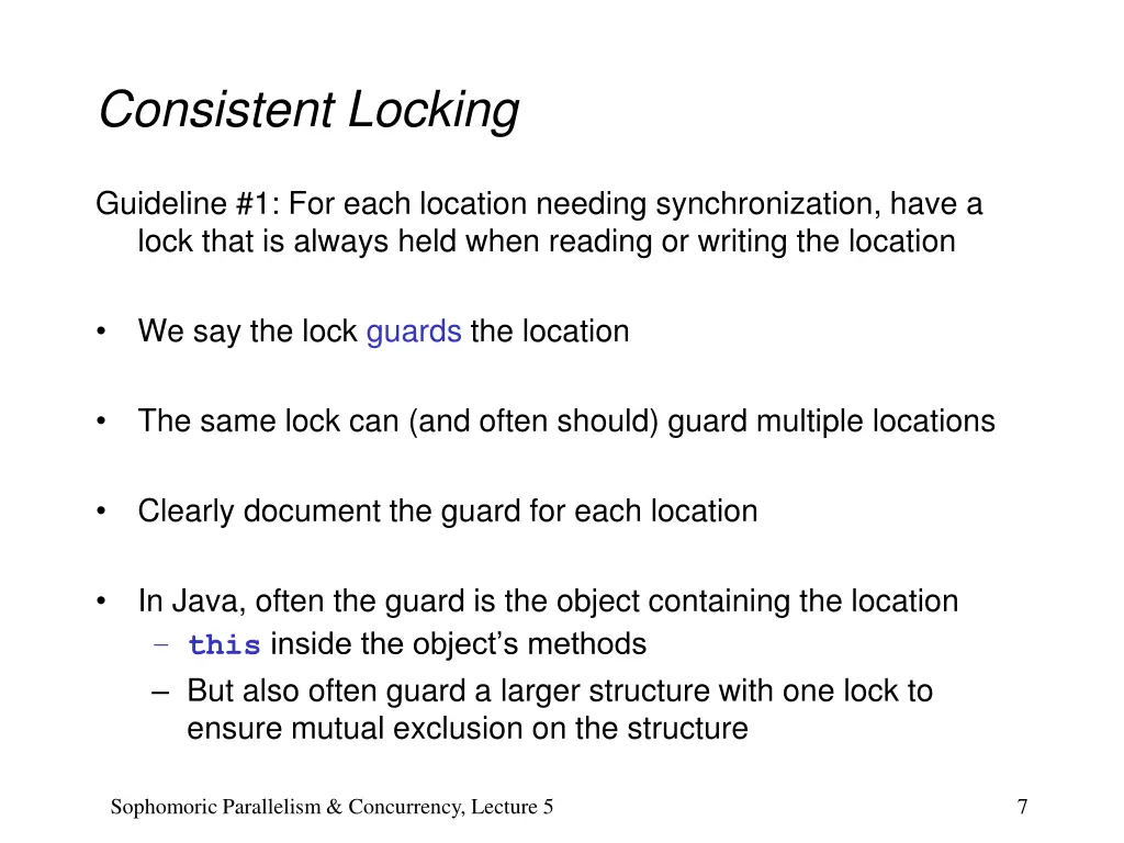 consistent locking