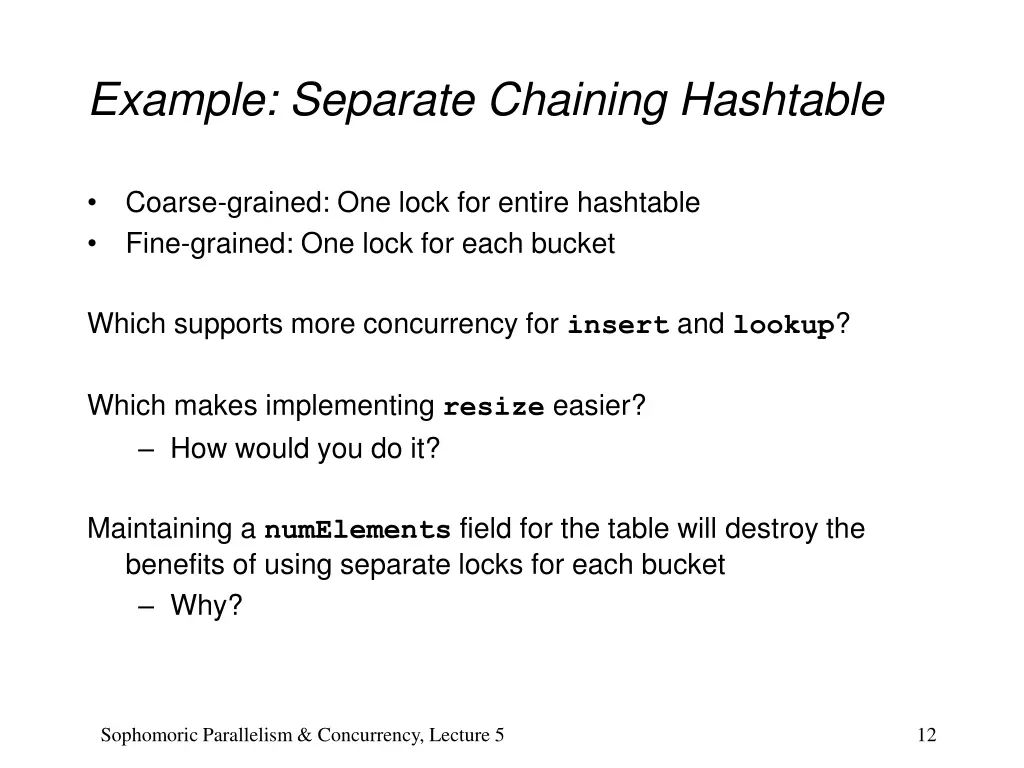 example separate chaining hashtable
