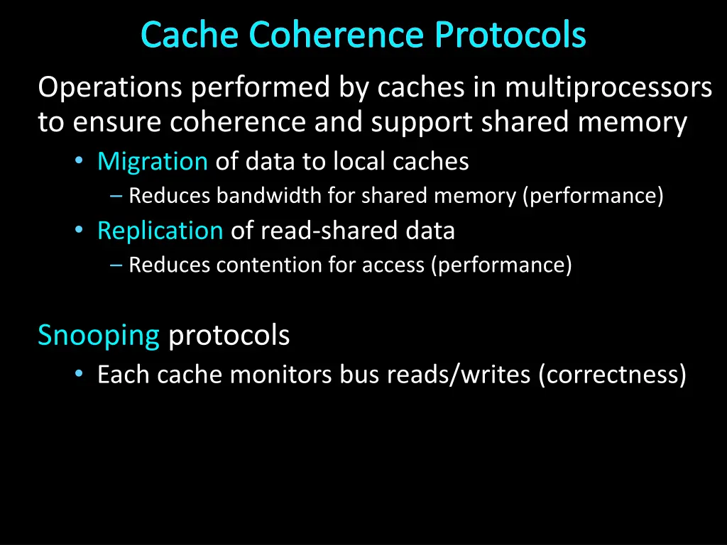 cache coherence protocols operations performed