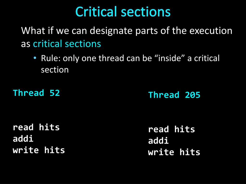 critical sections