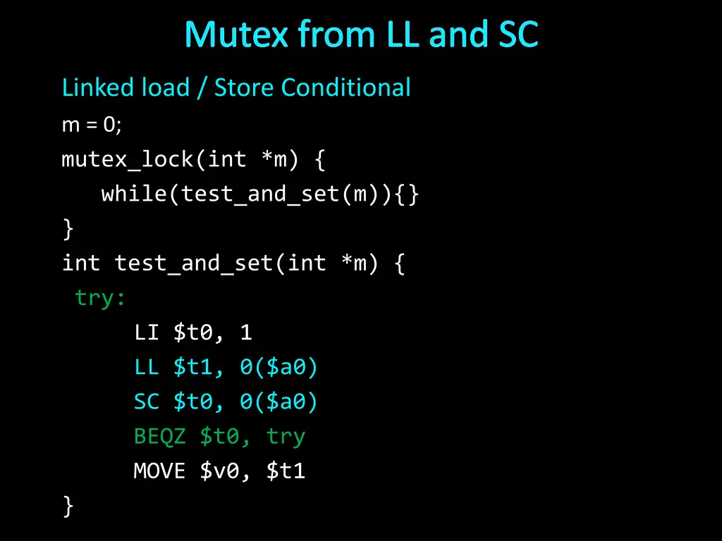 mutex from ll and sc 1