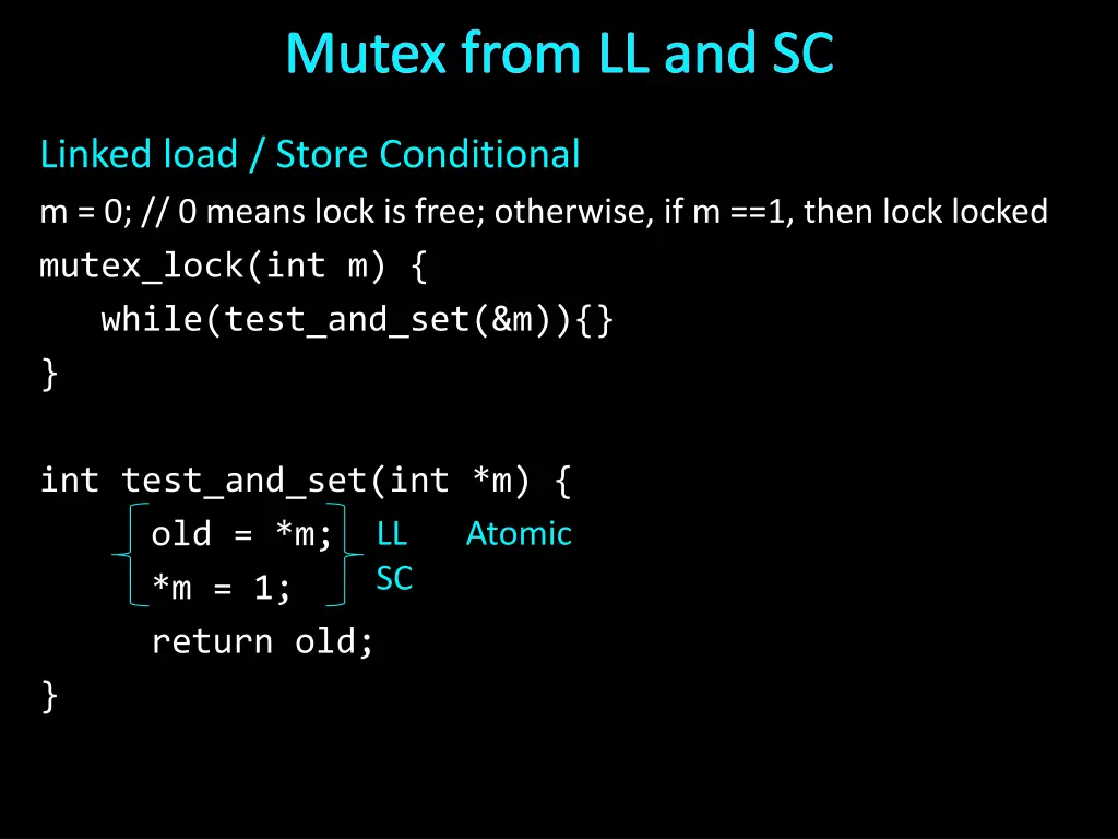 mutex from ll and sc