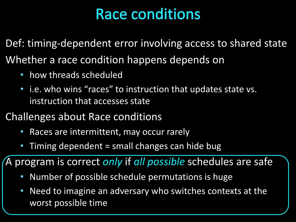 race conditions