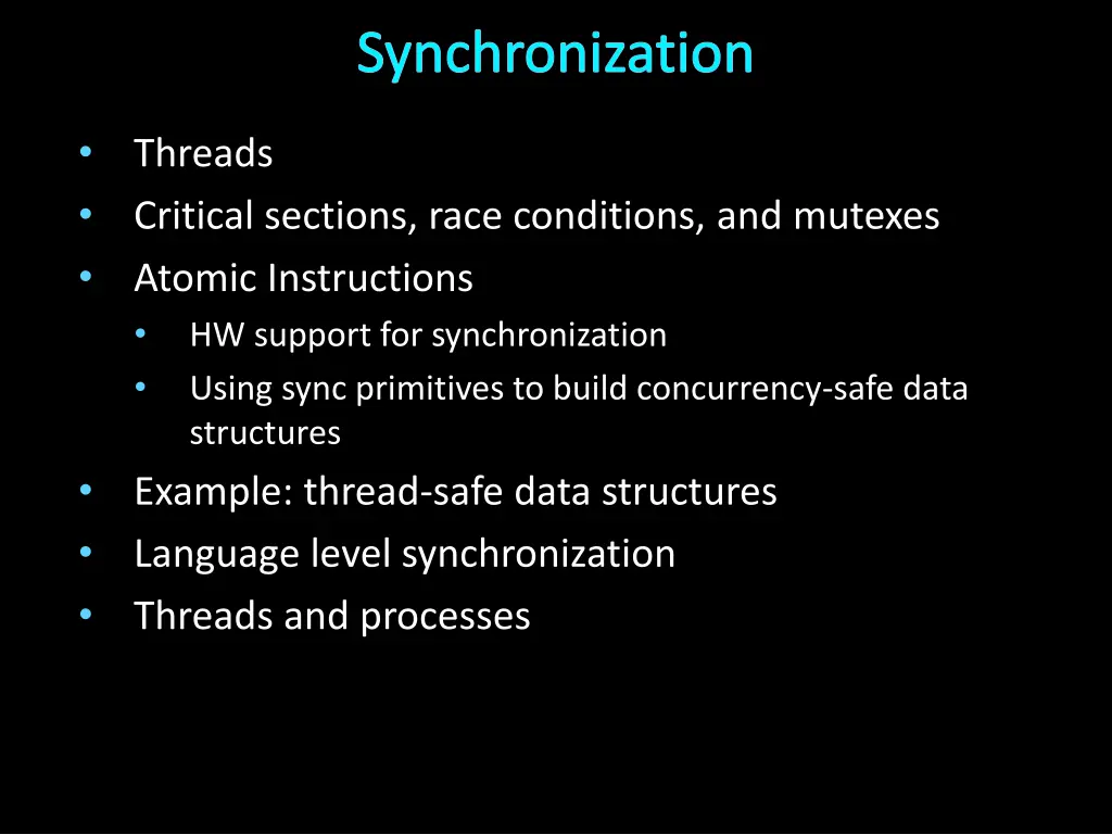 synchronization