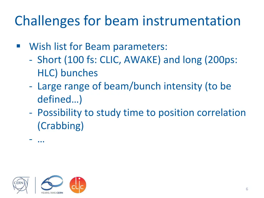 challenges for beam instrumentation 1