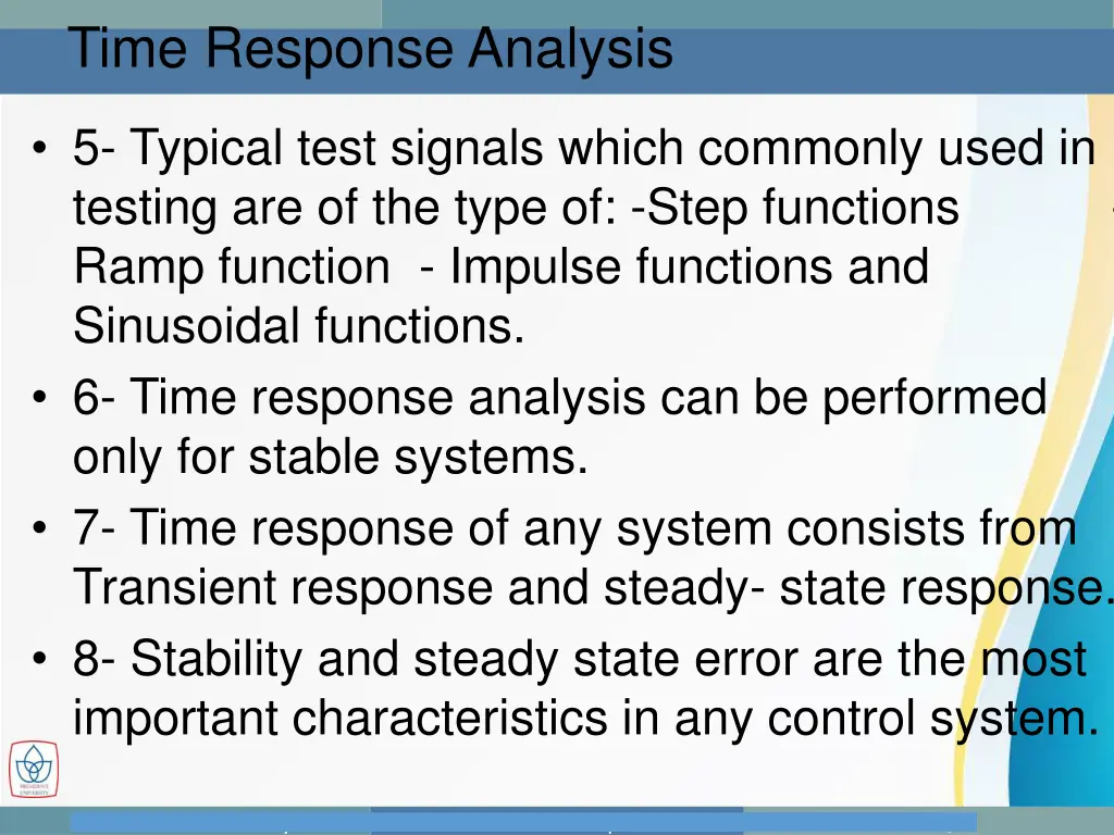 time response analysis