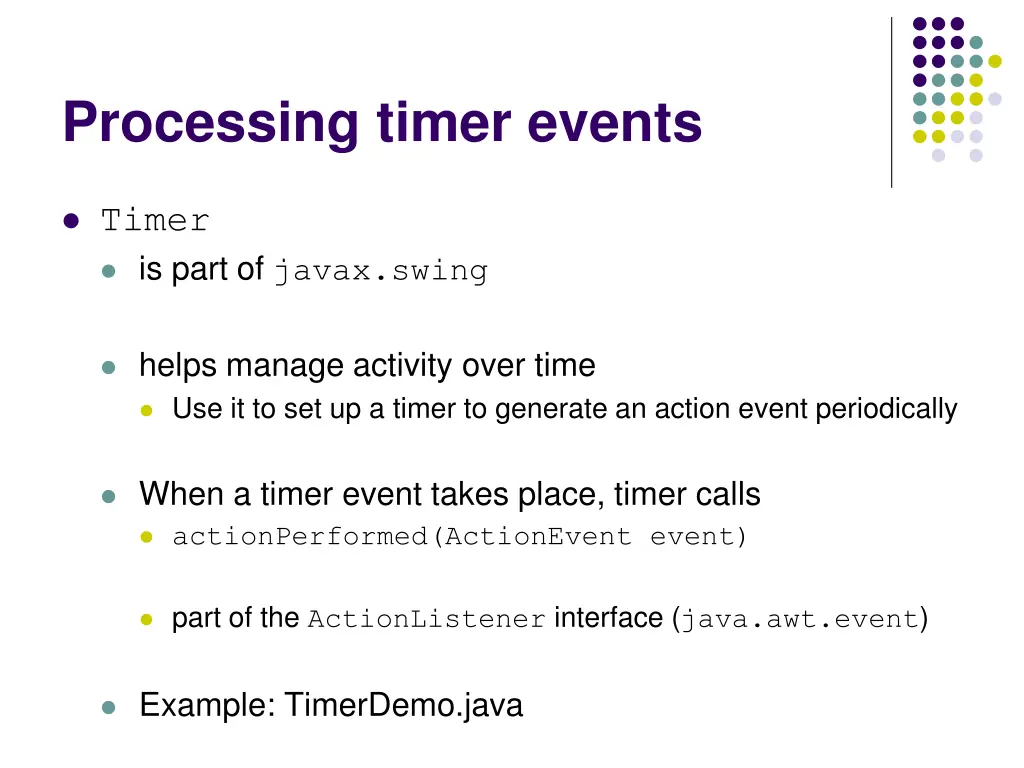 processing timer events