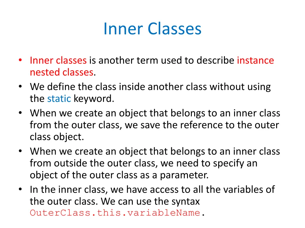inner classes