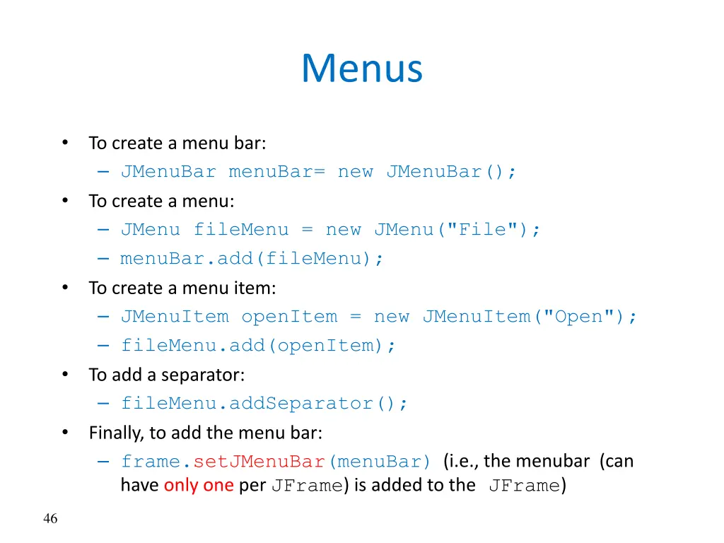 menus
