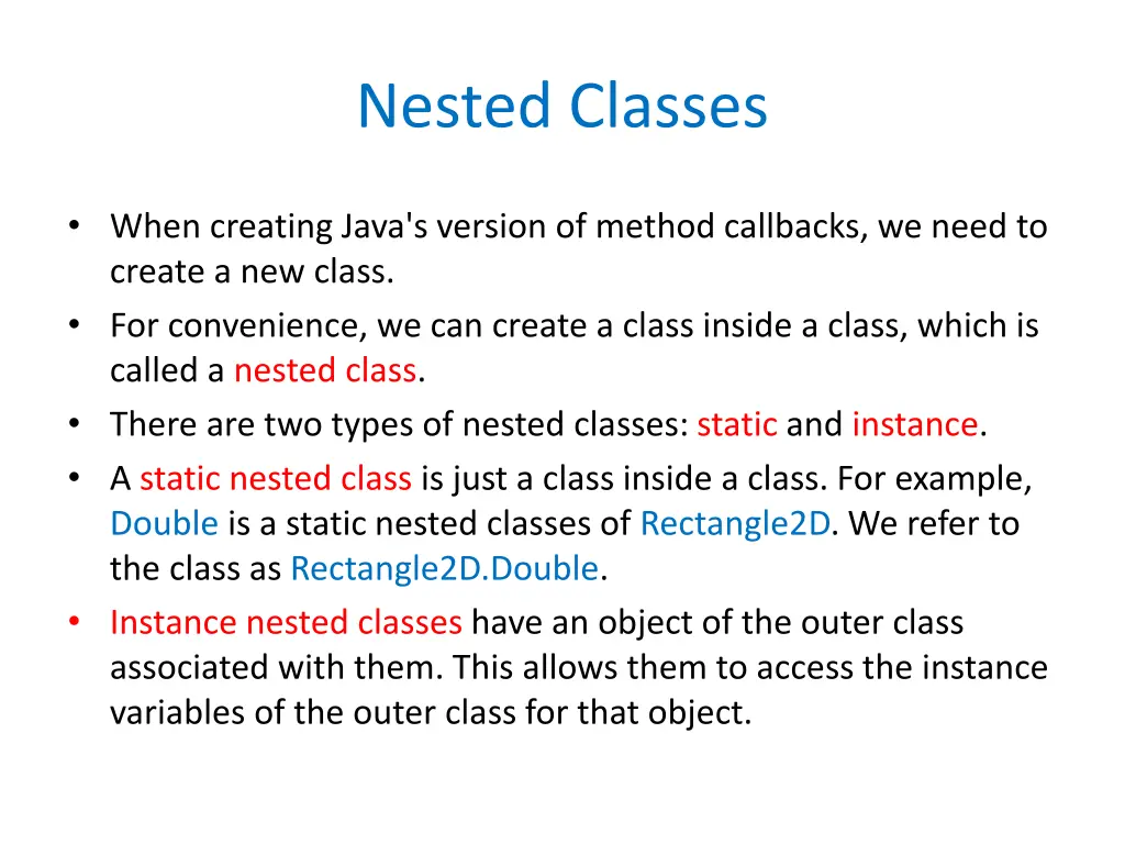 nested classes