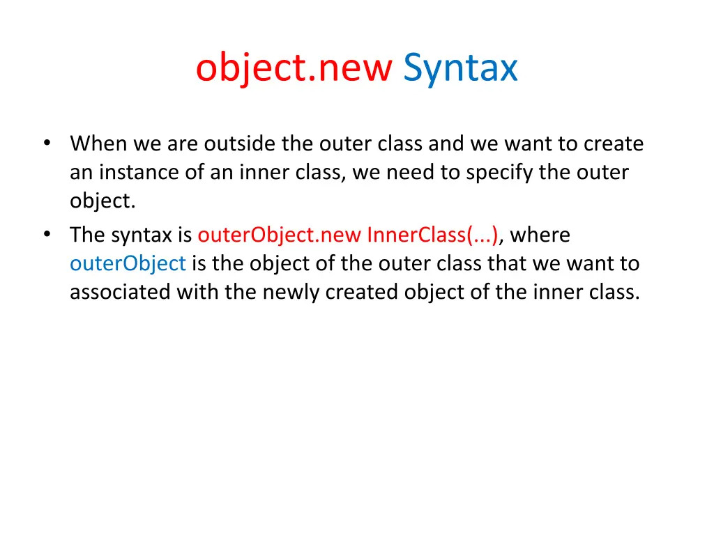 object new syntax