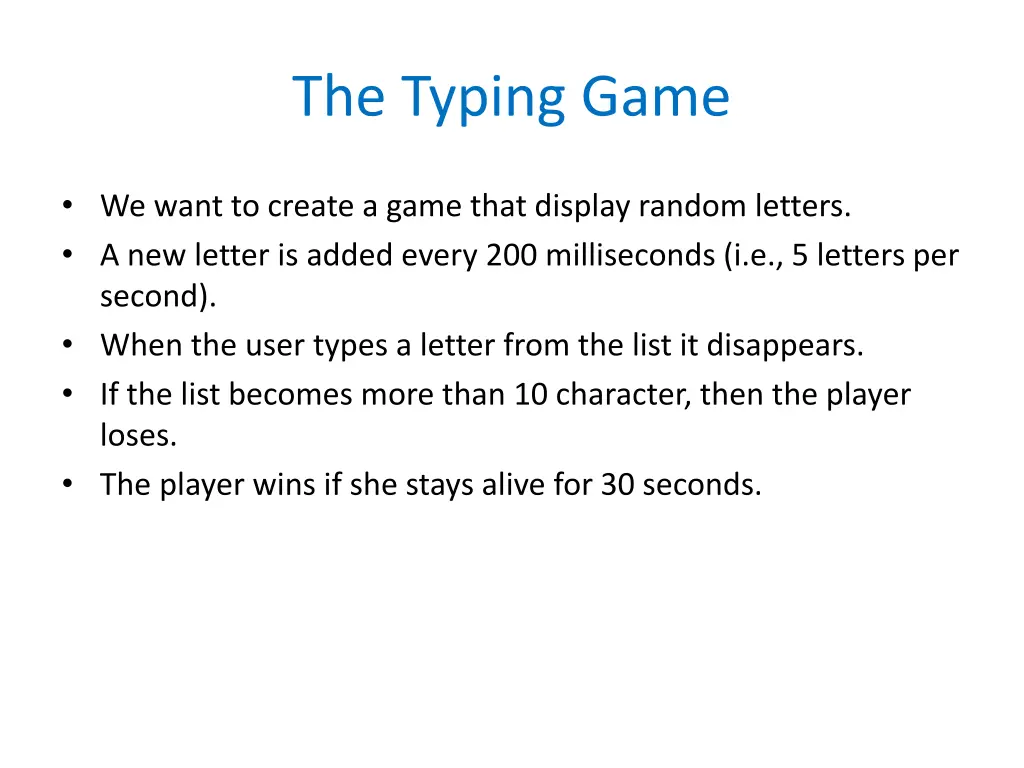 the typing game