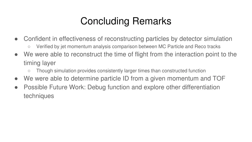 concluding remarks