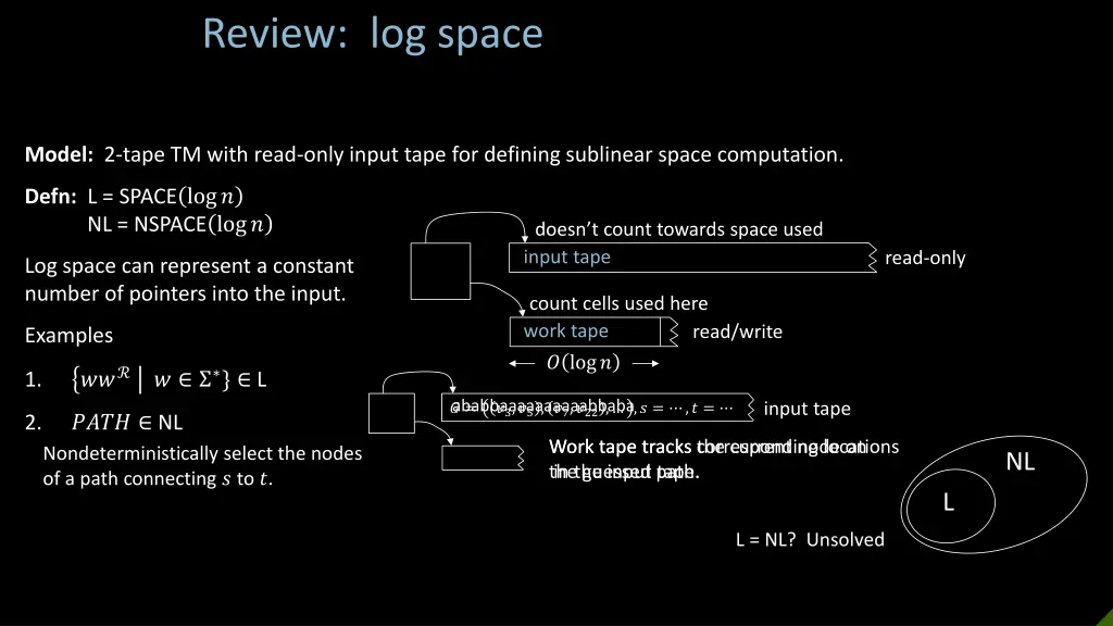 review log space