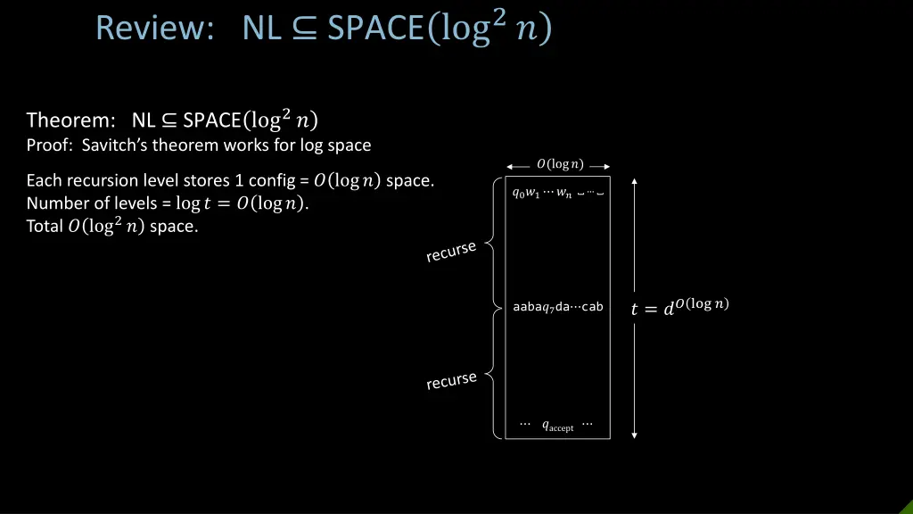 review nl space log 2