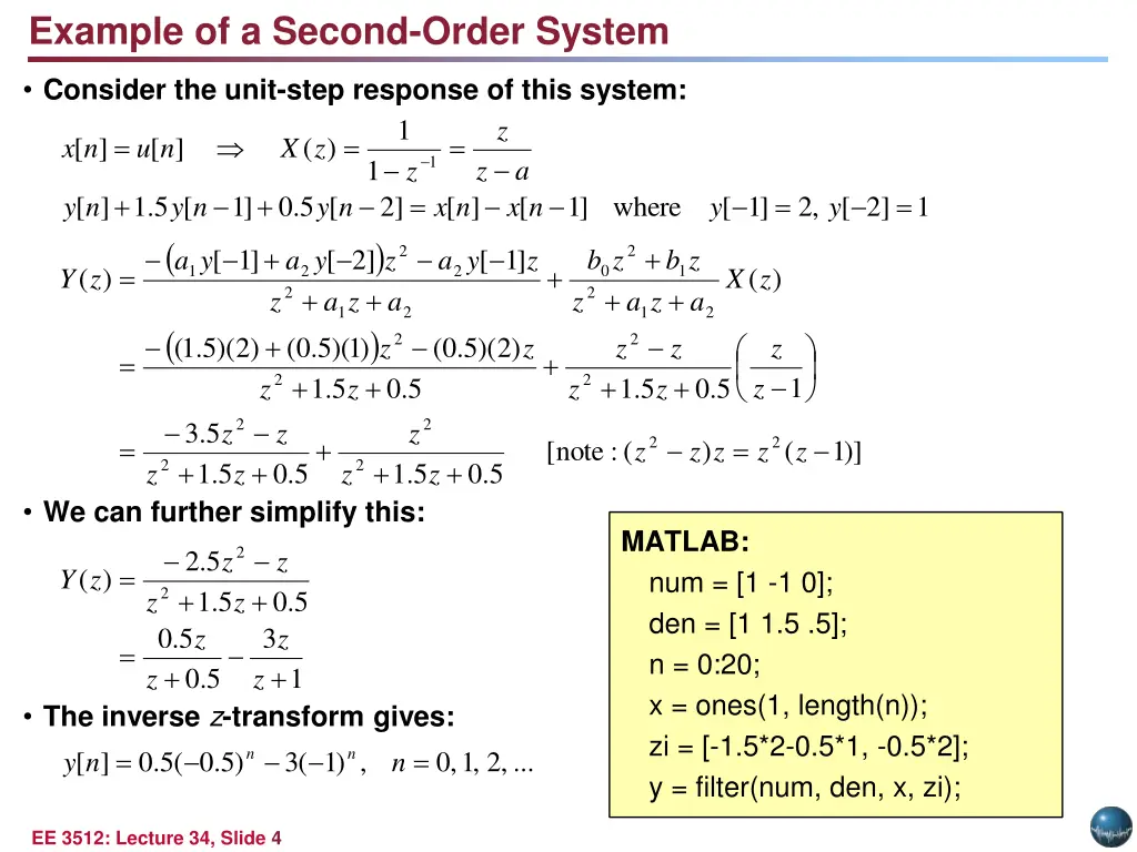 example of a second order system