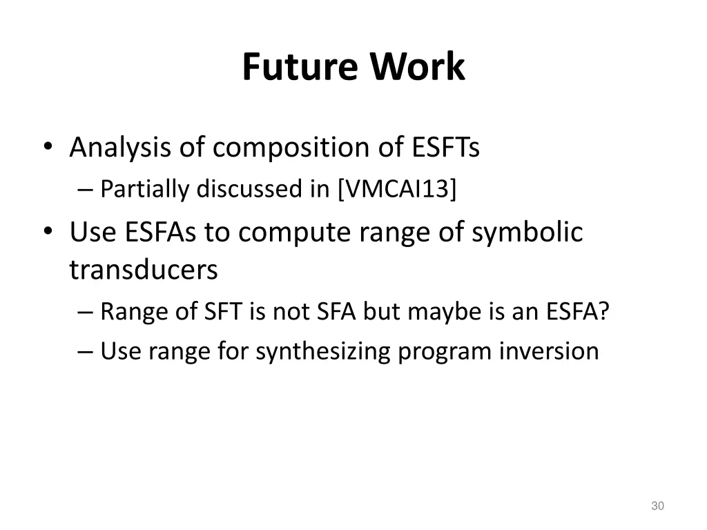 future work