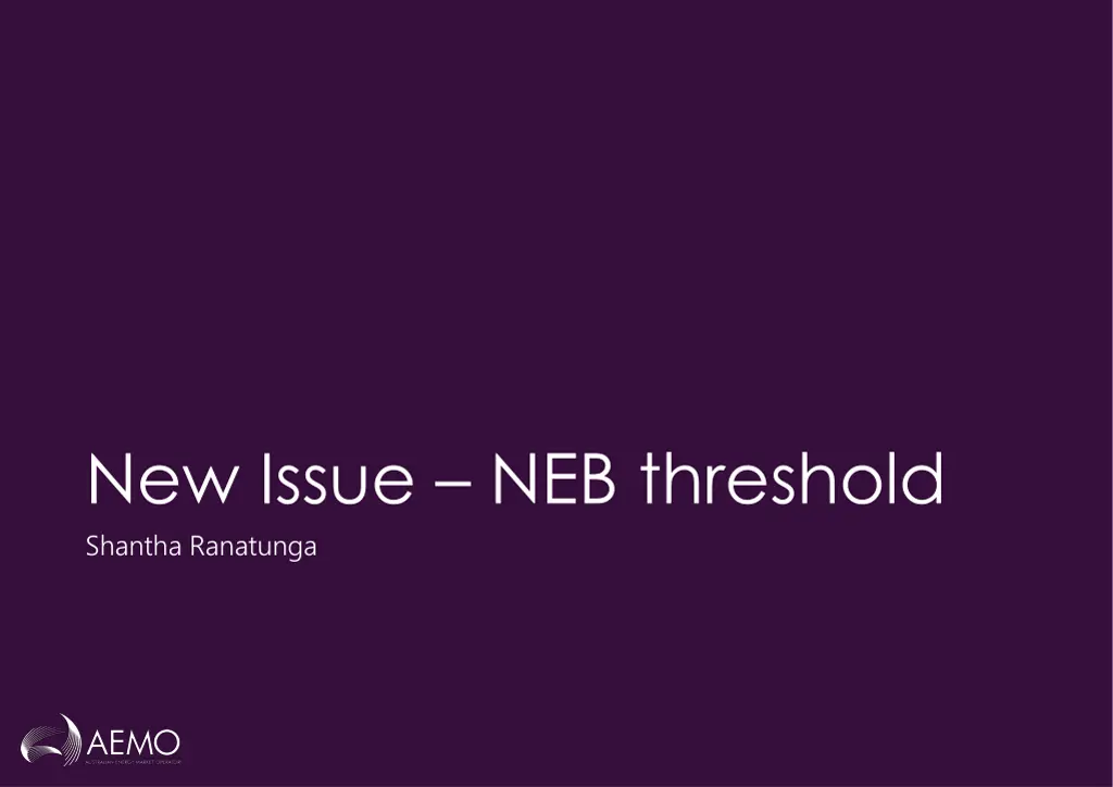 new issue neb threshold shantha ranatunga
