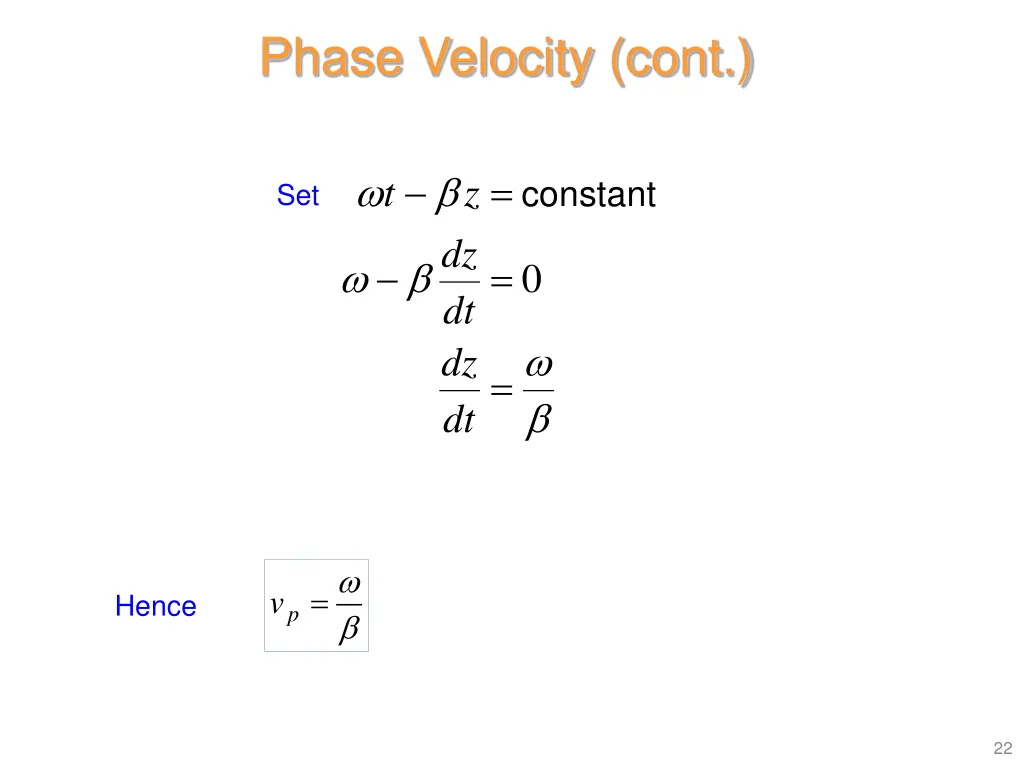 phase velocity cont
