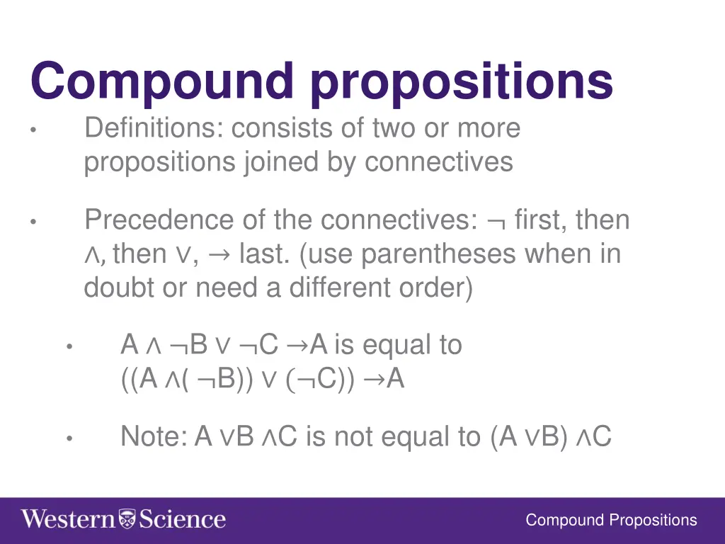 compound propositions definitions consists