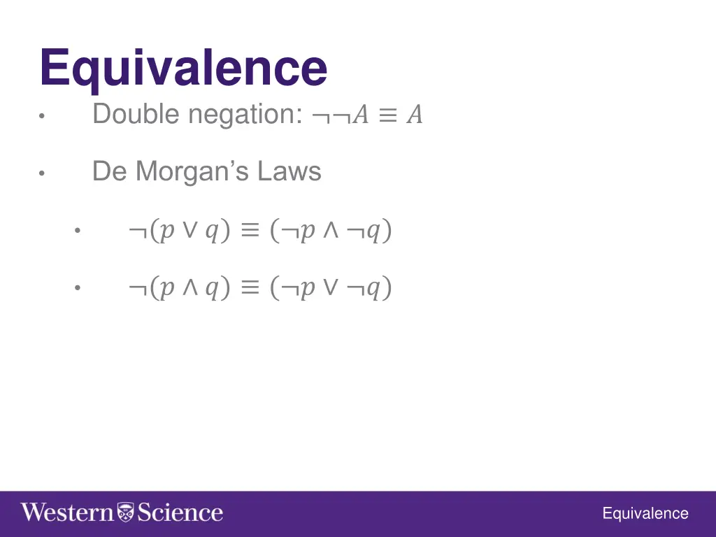 equivalence double negation
