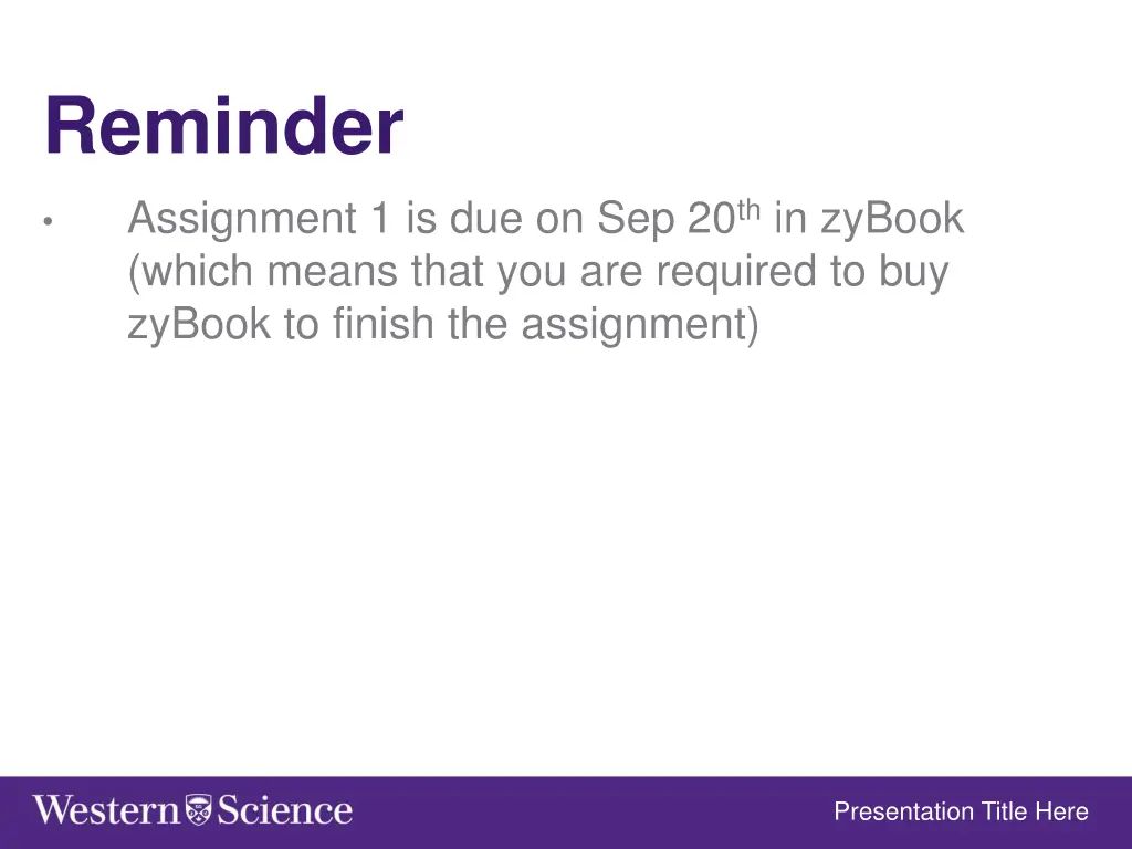 reminder assignment