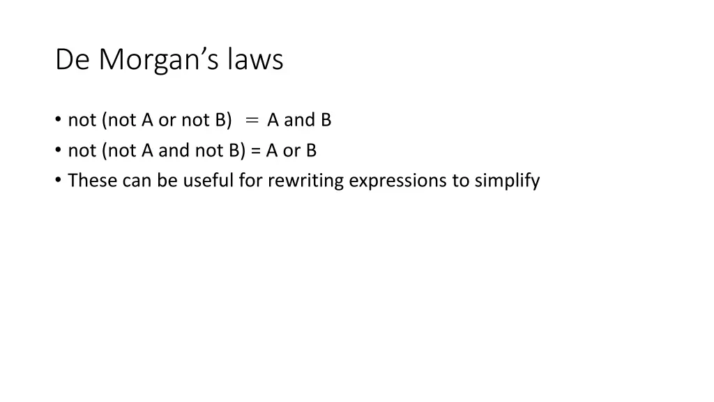 de morgan s laws