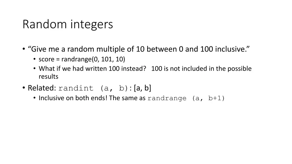 random integers 1