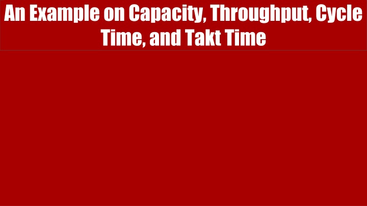 an example on capacity throughput cycle time