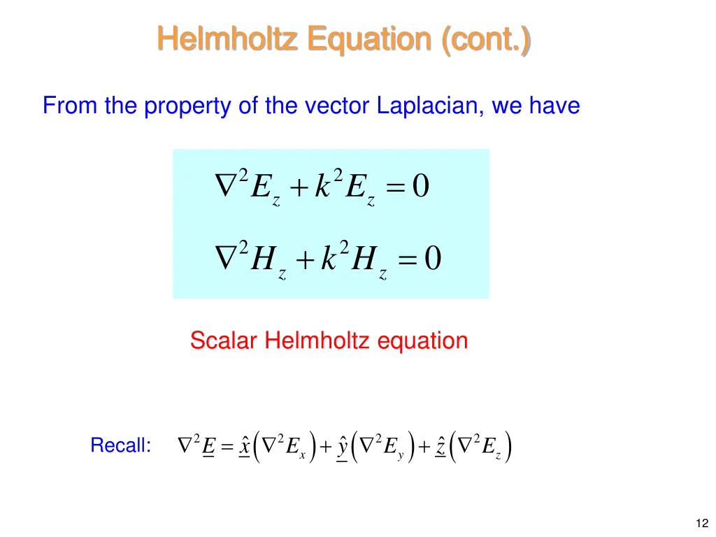helmholtz equation cont 6