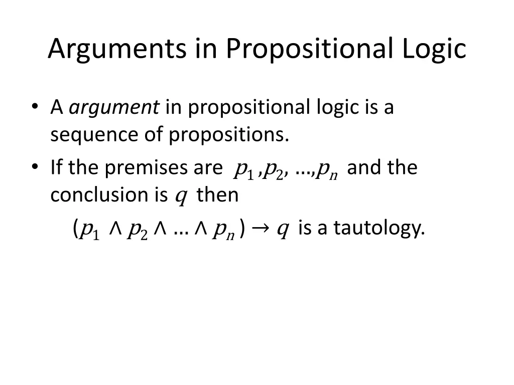 arguments in propositional logic 1