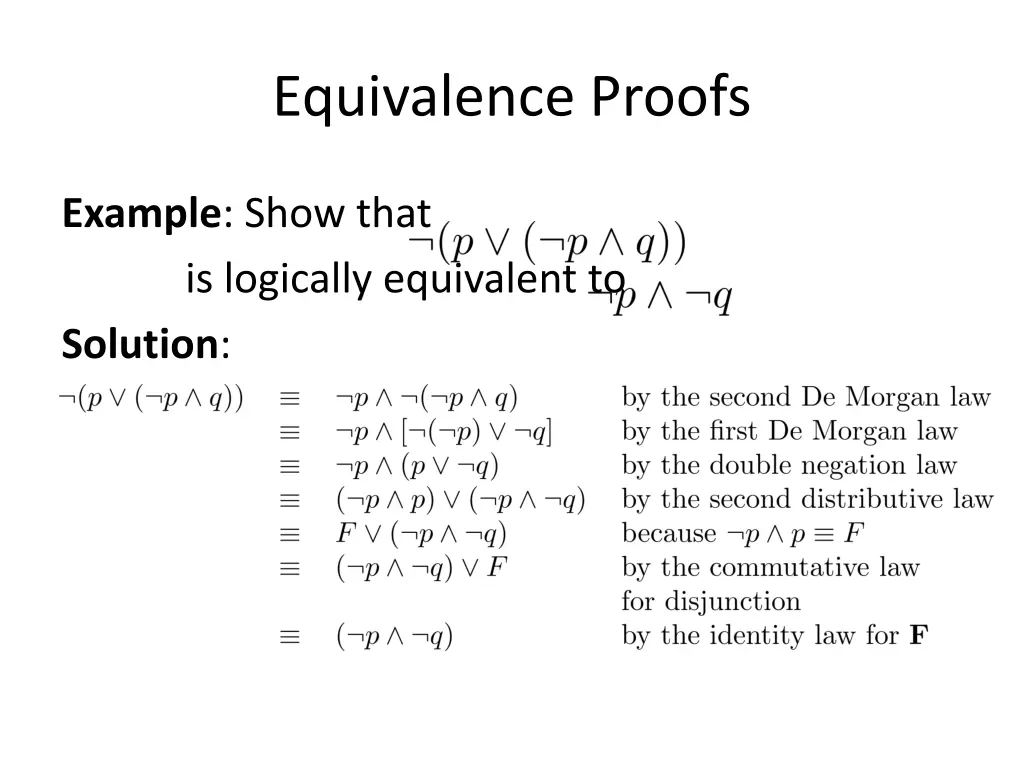 equivalence proofs