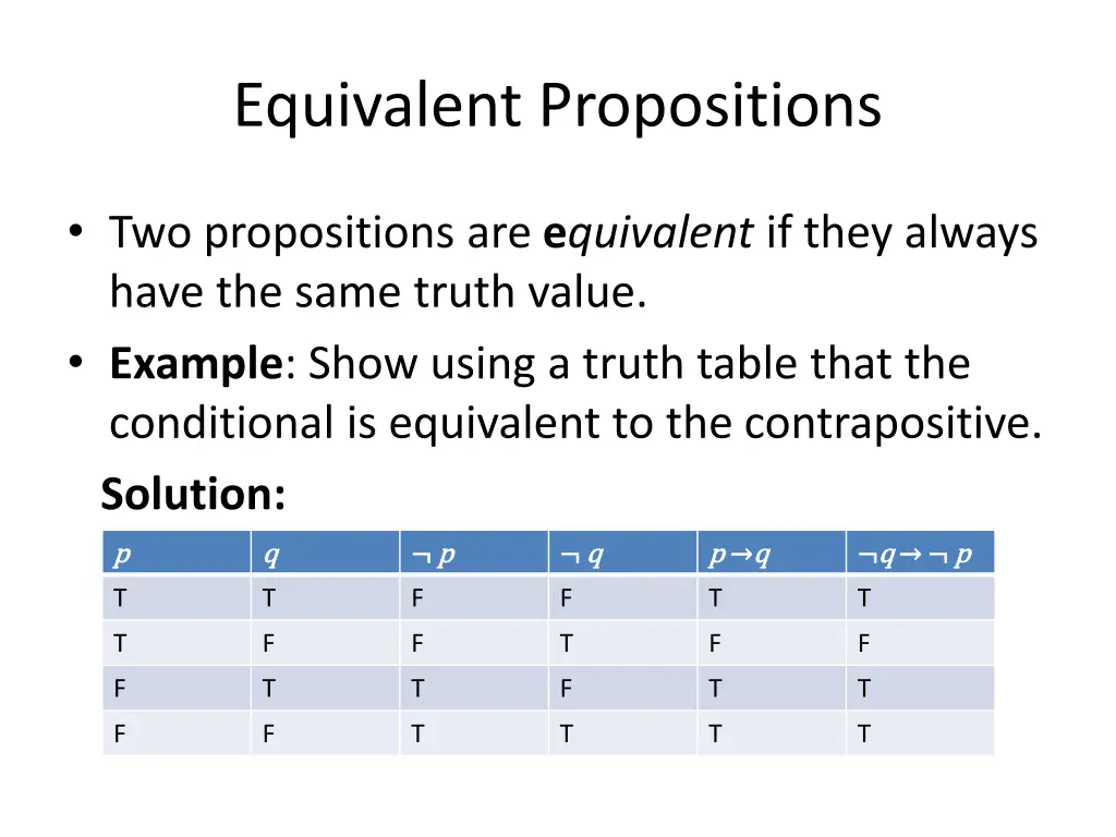 equivalent propositions